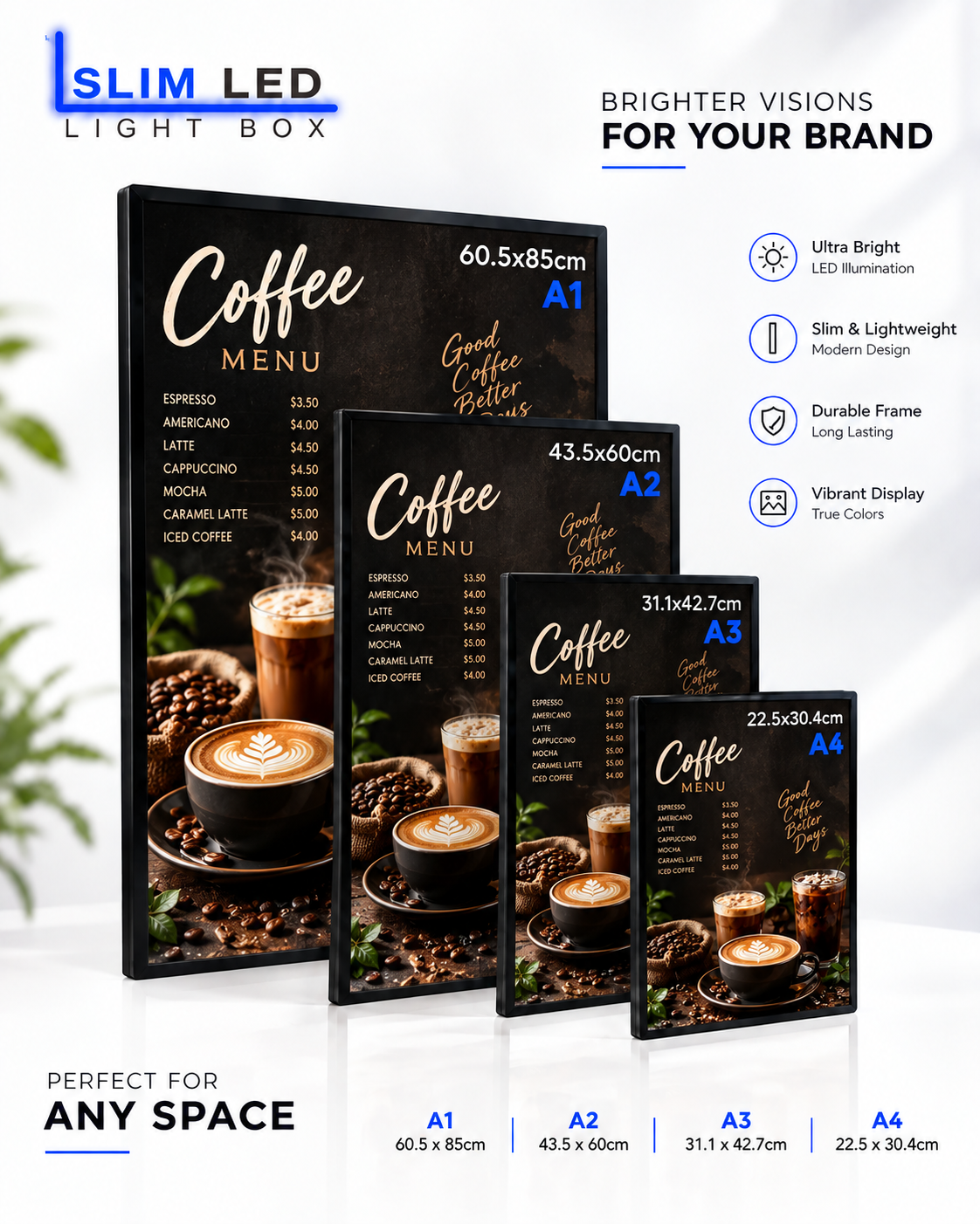 Slim A4 Advertising Lightbox (22.5 x 30.4)